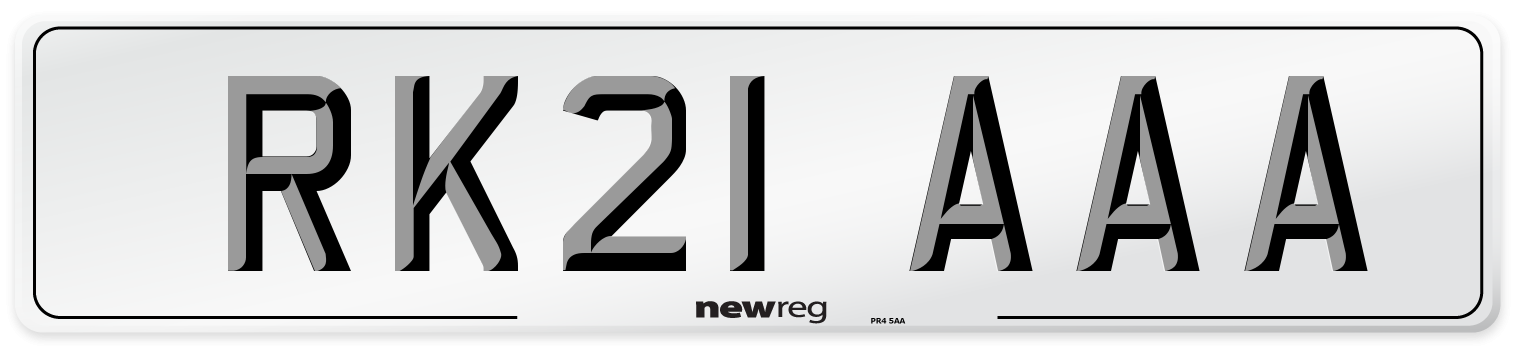 RK21 AAA Number Plate from New Reg
